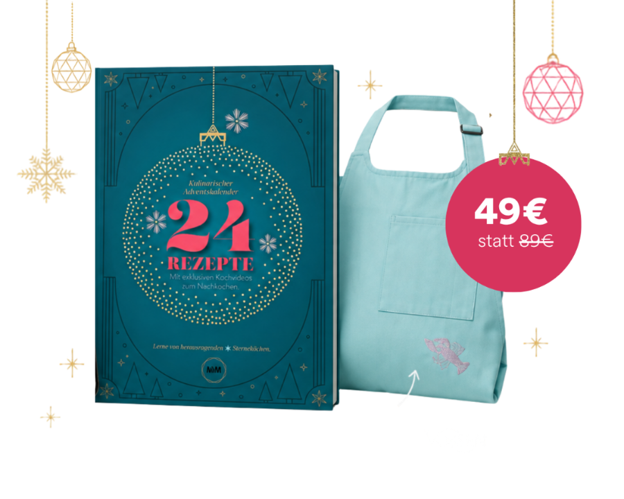 Adventskalender-Buch mit Kochschürze und Preisstörer