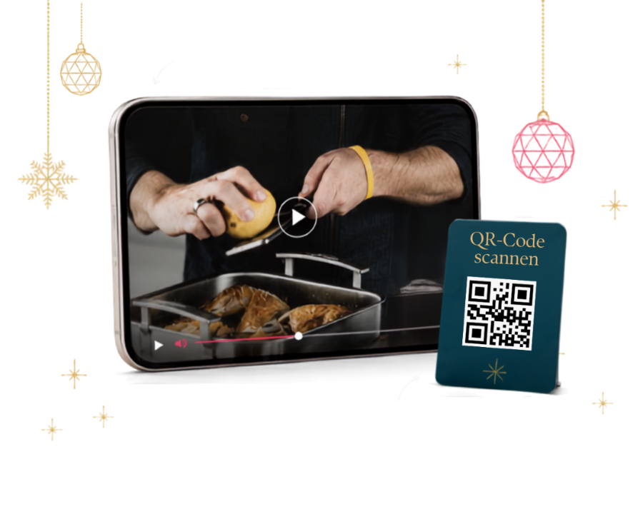 Kochvideo per QR-Code auf dem Smartphone