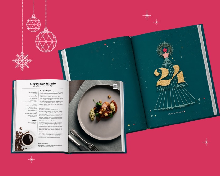 Aufgeschlagenes Buch mit Rezeptseite